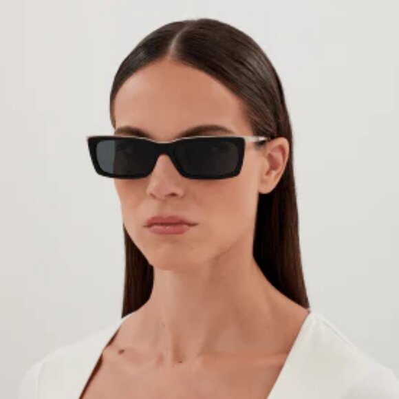 NEW SL766 001 SAINT LAURENT SUNGLASSES UNISEX BLACK SQUARE EYEWEAR - Picture 4 of 5